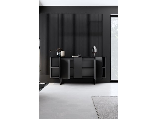 Luxe co console | 100% melamine | antraciet, zwart - afbeelding 4 van  7