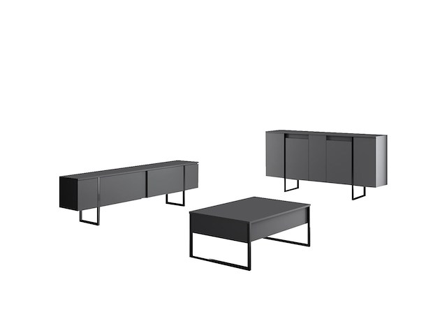 Luxe co console | 100% melamine | antraciet, zwart - afbeelding 6 van  7