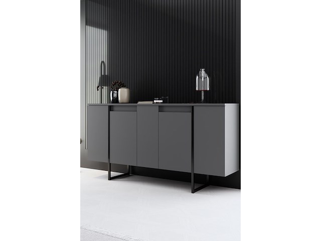 Luxe co console | 100% melamine | antraciet, zwart - afbeelding 1 van  7