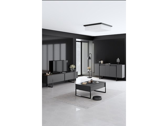Luxe co console | 100% melamine | antraciet, zwart - afbeelding 2 van  7