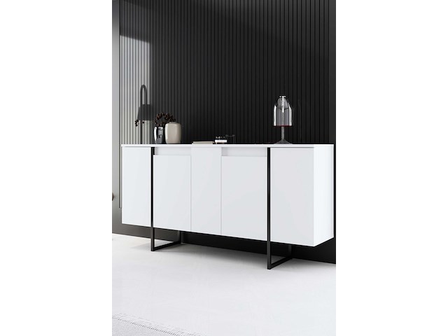 Luxe co console | 100% melamine | wit, zwart - afbeelding 1 van  7