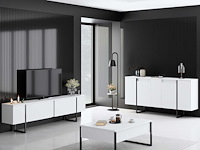 Luxe co console | 100% melamine | wit, zwart - afbeelding 2 van  7