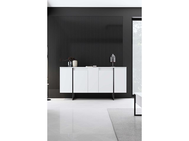 Luxe co console | 100% melamine | wit, zwart - afbeelding 3 van  7