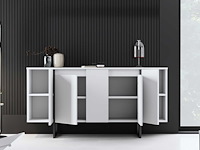 Luxe co console | 100% melamine | wit, zwart - afbeelding 5 van  7