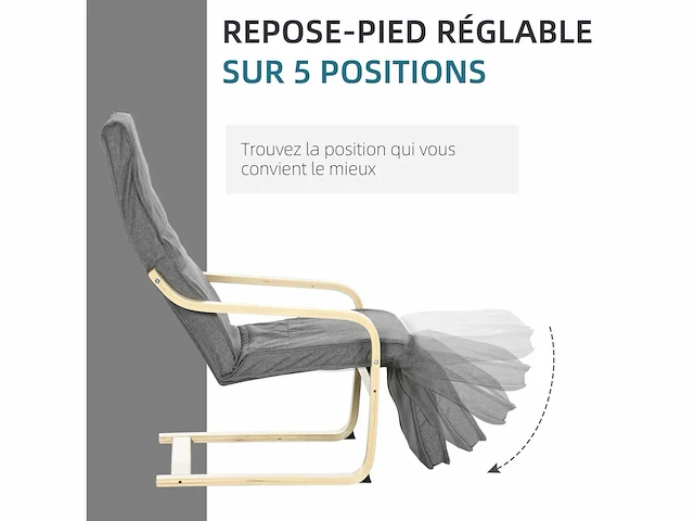 Luxe comfort- en ontspanningsfauteuil met verstelbare voetensteun en afneembare hoes - afbeelding 4 van  4