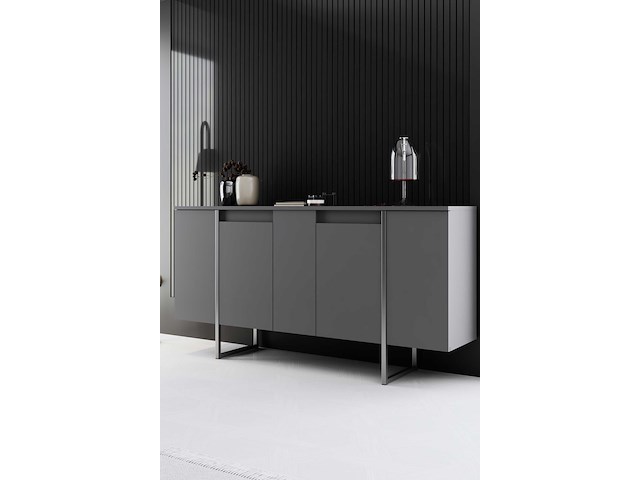 Luxe console | 100% melamine | antraciet, zilver - afbeelding 1 van  7
