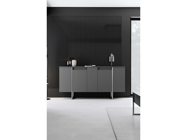 Luxe console | 100% melamine | antraciet, zilver - afbeelding 2 van  7
