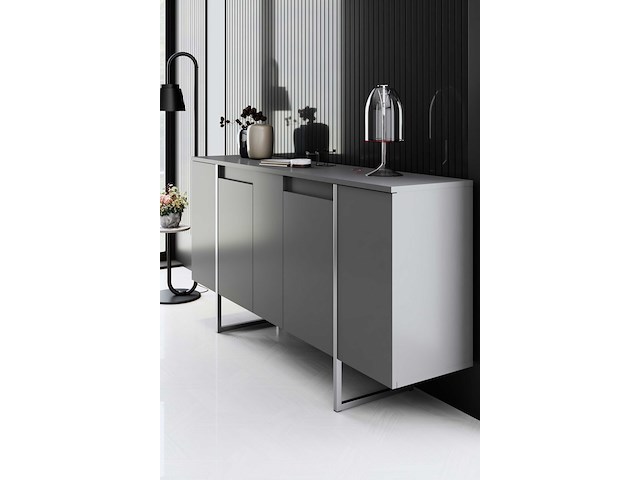 Luxe console | 100% melamine | antraciet, zilver - afbeelding 3 van  7