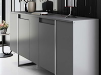 Luxe console | 100% melamine | antraciet, zilver - afbeelding 3 van  7