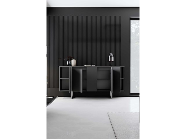 Luxe console | 100% melamine | antraciet, zilver - afbeelding 4 van  7