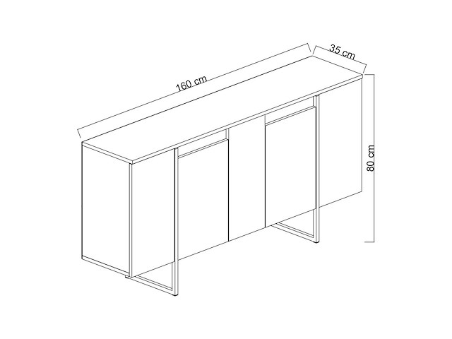 Luxe console | 100% melamine | antraciet, zilver - afbeelding 7 van  7