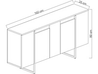 Luxe console | 100% melamine | antraciet, zilver - afbeelding 7 van  7