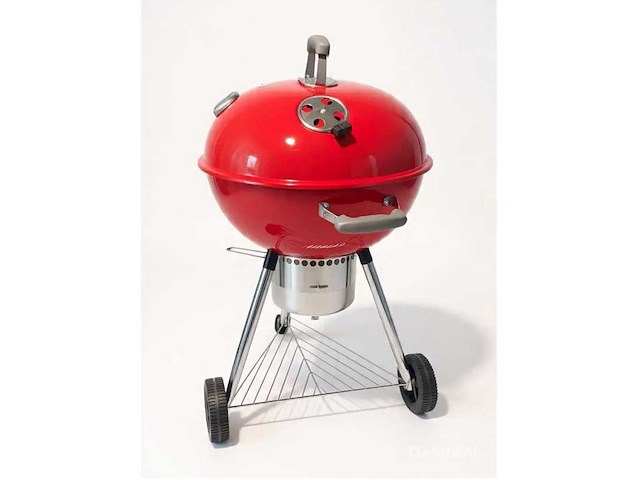 Luxe houtskool barbecue - rood - rond - afbeelding 1 van  1