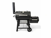 Luxe houtskool barbecue - smoker - zwart - extra smoker - afbeelding 1 van  1