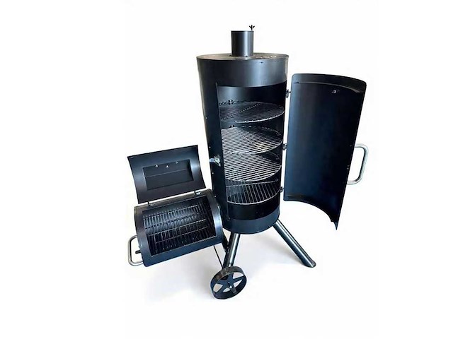 Luxe houtskool barbecue - smoker - zwart -extra smoker - afbeelding 1 van  1