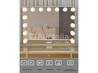 Luxe kaptafel met verlichting - 1500x600x810mm - goudkleurig - incl. krukje - afbeelding 4 van  12