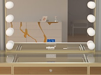 Luxe kaptafel met verlichting - 1500x600x810mm - goudkleurig - incl. krukje - afbeelding 4 van  12