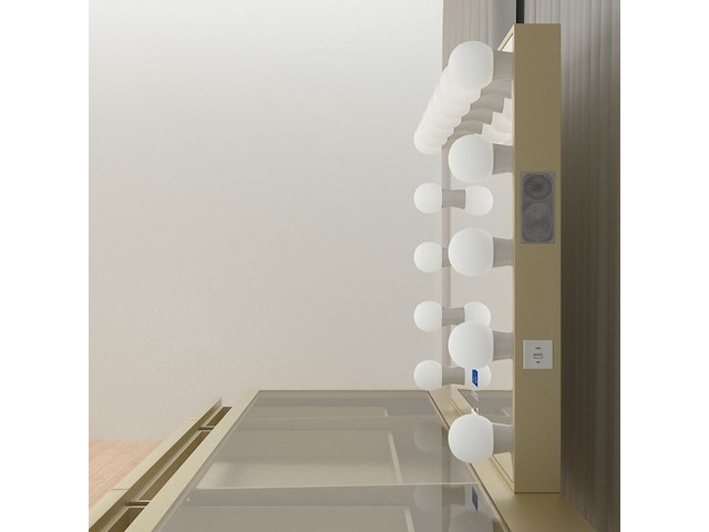 Luxe kaptafel met verlichting - 1500x600x810mm - goudkleurig - incl. krukje - afbeelding 6 van  12