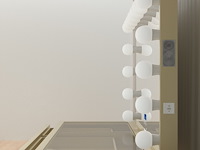 Luxe kaptafel met verlichting - 1500x600x810mm - goudkleurig - incl. krukje - afbeelding 6 van  12