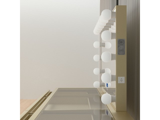 Luxe kaptafel met verlichting - 1500x600x810mm - goudkleurig - incl. krukje - afbeelding 6 van  12
