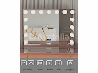 Luxe kaptafel met verlichting - 1500x600x810mm - hoogglans roze - incl. krukje - afbeelding 10 van  12
