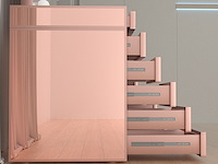 Luxe kaptafel met verlichting - 1500x600x810mm - hoogglans roze - incl. krukje - afbeelding 5 van  12