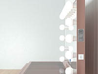 Luxe kaptafel met verlichting - 1500x600x810mm - hoogglans roze - incl. krukje - afbeelding 6 van  12