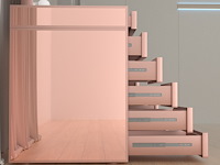 Luxe kaptafel met verlichting - 1500x600x810mm - hoogglans roze - incl. krukje - afbeelding 5 van  12