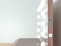 Luxe kaptafel met verlichting - 1500x600x810mm - hoogglans roze - incl. krukje - afbeelding 6 van  12