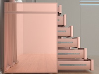 Luxe kaptafel met verlichting - 1500x600x810mm - hoogglans roze - incl. krukje - afbeelding 5 van  12