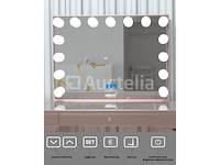 Luxe kaptafel met verlichting - 1500x600x810mm - roze - incl. poef - afbeelding 4 van  11