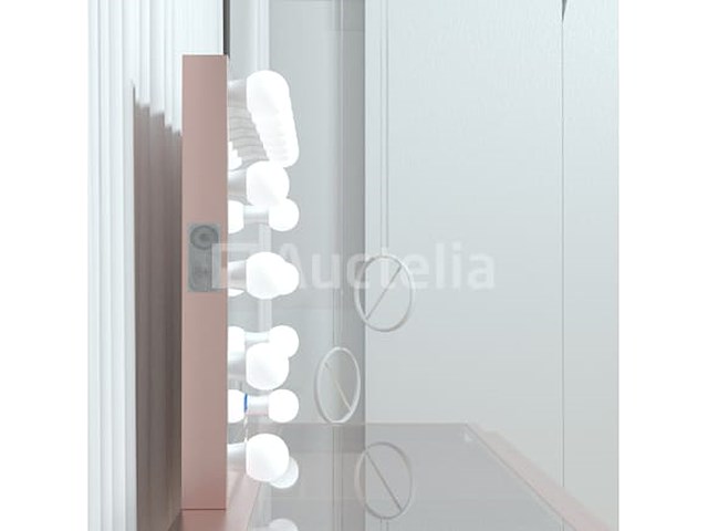Luxe kaptafel met verlichting - 1500x600x810mm - roze - incl. poef - afbeelding 8 van  11