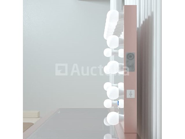 Luxe kaptafel met verlichting - 1500x600x810mm - roze - incl. poef - afbeelding 9 van  11