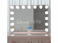 Luxe kaptafel met verlichting - 1500x600x810mm - roze - incl. poef - afbeelding 9 van  11