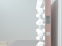 Luxe kaptafel met verlichting - 1500x600x810mm - roze - incl. poef - afbeelding 11 van  11