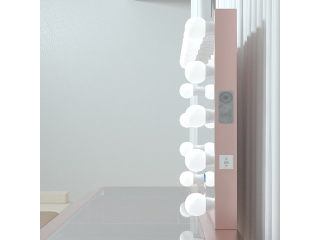 Luxe kaptafel met verlichting - 1500x600x810mm - roze - incl. poef - afbeelding 2 van  11