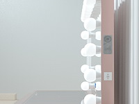 Luxe kaptafel met verlichting - 1500x600x810mm - roze - incl. poef - afbeelding 2 van  11