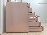 Luxe kaptafel met verlichting - 1500x600x810mm - roze - incl. poef - afbeelding 4 van  11