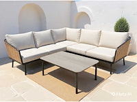 Luxe loungeset aluminium met weersbestendige kussens 220x220cm