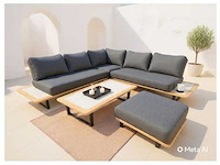 Luxe loungeset aluminium met weersbestendige kussens 240x260x85cm - afbeelding 1 van  1