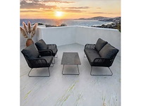 Luxe loungeset aluminium met weersbestendige kussens 5 persoons