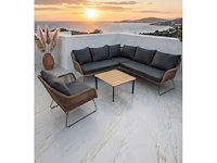 Luxe loungeset aluminium met weersbestendige kussens 6 persoons