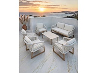 Luxe loungeset aluminium met weersbestendige kussens 6 persoons