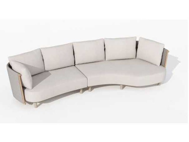 Luxe loungeset bank aluminium met weersbestendige kussens 4persoons - afbeelding 1 van  1