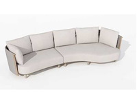 Luxe loungeset bank aluminium met weersbestendige kussens 4persoons - afbeelding 1 van  1
