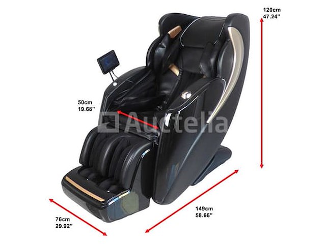 Luxe massagestoel zero gravity - dual-manipulators - zwart/blauw - afbeelding 13 van  15