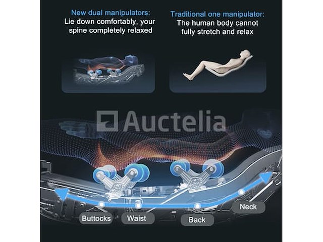Luxe massagestoel zero gravity - dual-manipulators - zwart/blauw - afbeelding 15 van  15
