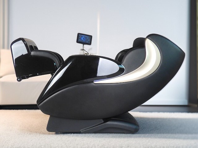 Luxe massagestoel zero gravity - dual-manipulators - zwart/blauw - afbeelding 4 van  15