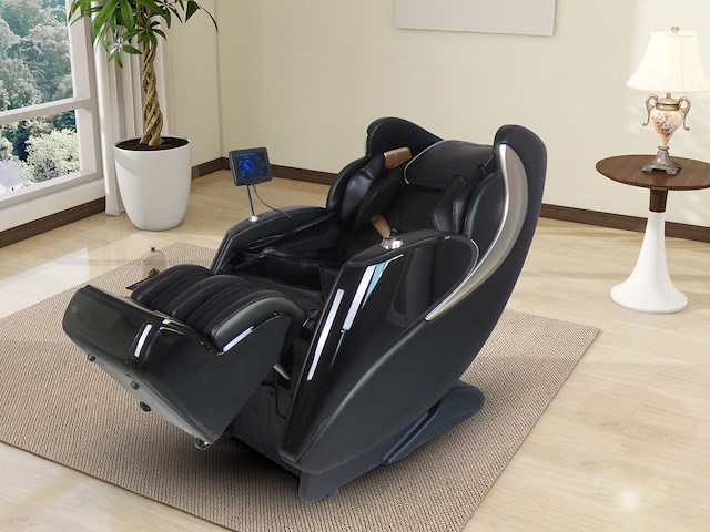 Luxe massagestoel zero gravity - dual-manipulators - zwart/blauw - afbeelding 1 van  15