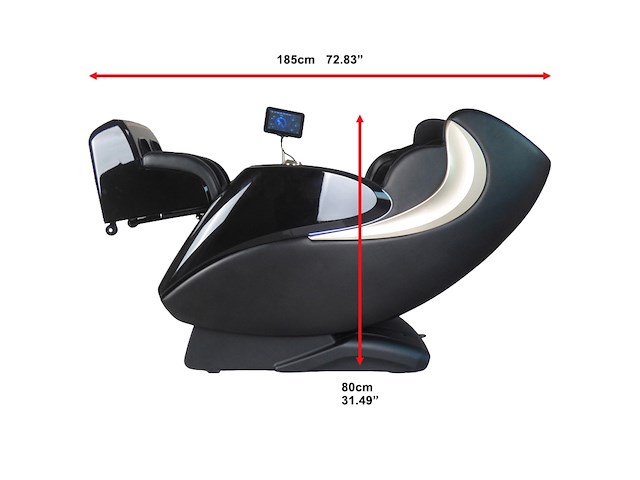 Luxe massagestoel zero gravity - dual-manipulators - zwart/blauw - afbeelding 14 van  15